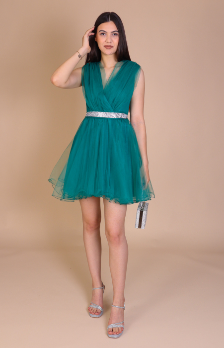 Rochie Mia din Tulle, cu Cordon Detasabil cu Pietricele, Engros [2]