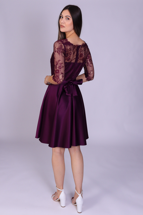 Rochie MIMI din dantela si tafta mov [3]