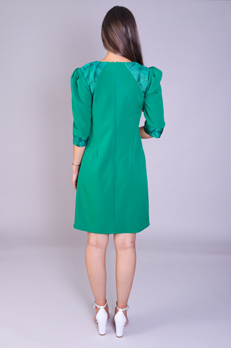 Rochie NATY verde cu platci pe umeri engros [4]