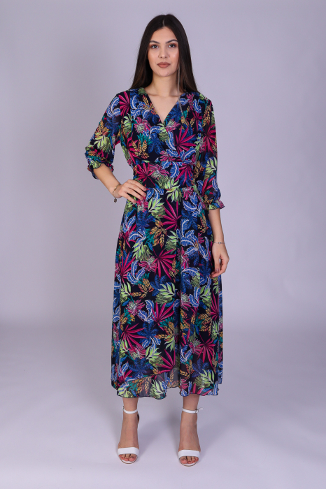 Rochie OLGA midi cu imprimeu bleumarin [3]