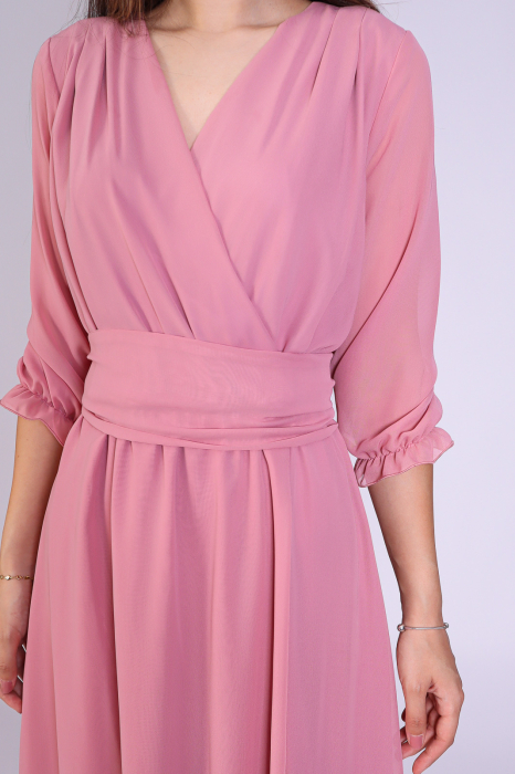 Rochie OLGA Midi, Roz, Engros [4]