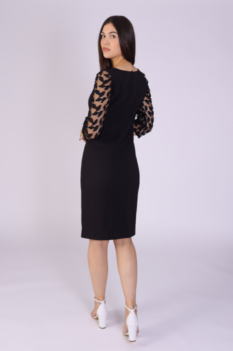 Rochie POPPY office din stofa si maneci din dantela [2]