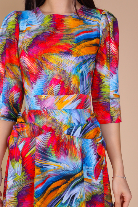 Rochie QUINN cu Fundite pe Buzunare, Engros [3]