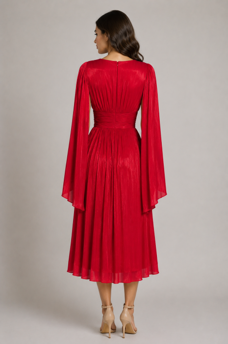 Rochie Scarlet midi din voal peliculizat [2]