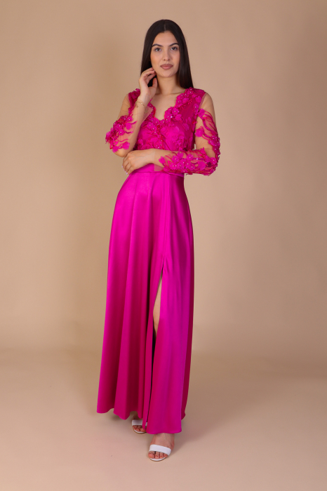 Rochie VANESSA de Ocazie, din Tafta si Flori 3D [2]