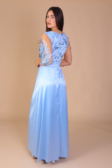 Rochie VANESSA de Ocazie, din Tafta si Flori 3D [3]