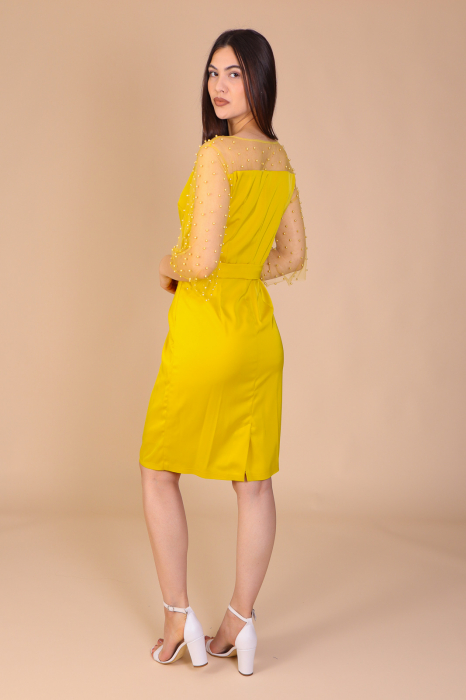 Rochie VERONA din Tafta Subtire si Plasa cu Perle [4]