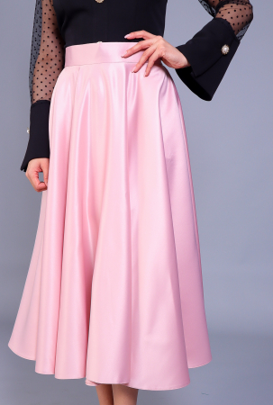 Fusta ANGRO Sissi roz midi in clos cu buzunare [5]