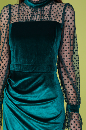 Rochie ADENA din Catifea si Plasa cu Buline, Engros [4]