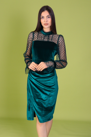 Rochie ADENA din Catifea si Plasa cu Buline, Engros [2]