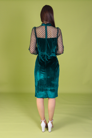 Rochie ADENA din Catifea si Plasa cu Buline, Engros [3]