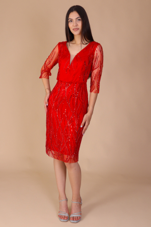 Rochia Ingrid, cu Pietricele din Sticlă și Decolteu [1]