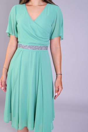 Rochie AMY din voal verde deschis engros [2]