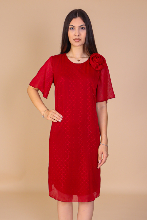 Rochie ELSA Bordo, din Voal cu Fir Lurex, Engros [1]