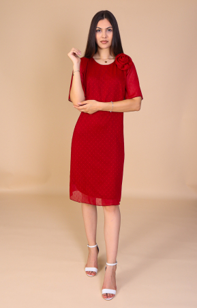 Rochie ELSA Bordo, din Voal cu Fir Lurex, Engros [0]