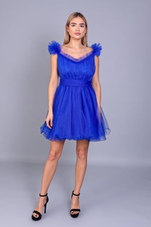 Rochii de Ocazie - Rochie ANGRO din tul albastra