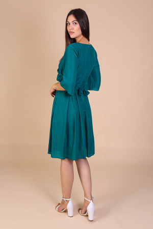 Rochie Aniela Verde din Voal cu Fir Lurex, Engros [3]