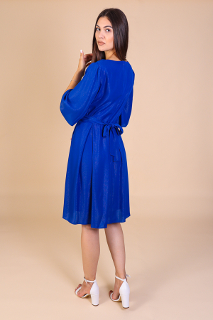 Rochie Aniela Albastra din Voal cu Fir Lurex, Engros [3]