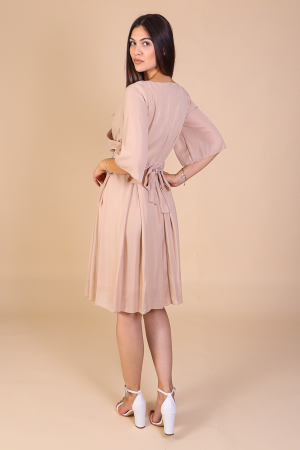 Rochie Aniela Bej, din Voal cu Fir Lurex, Engros [3]