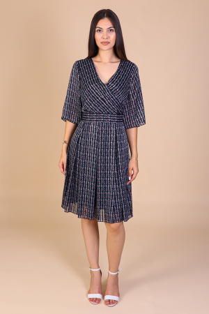 Rochie Aniela Neagra cu Imprimeu Colorat, Engros [0]