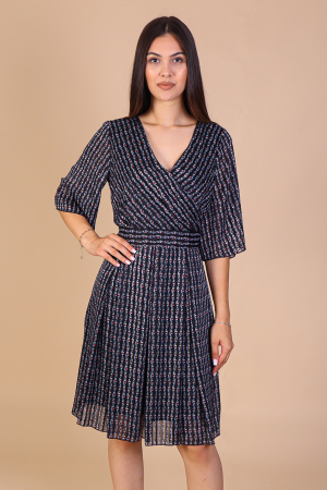 Rochie Aniela Neagra cu Imprimeu Colorat, Engros [1]