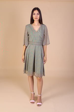 Reduceri - Rochie Aniela Verde cu Imprimeu cu Motive Florale, Engros