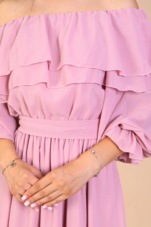 Rochie ANTONIA, Roz din Voal cu Volanase, Engros [2]