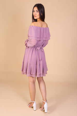 Rochie ANTONIA, Lila din Voal cu Volanase, Engros [3]