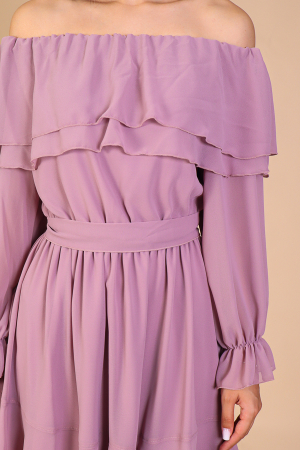 Rochie ANTONIA, Lila din Voal cu Volanase, Engros [2]