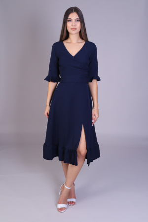 Rochii de Ocazie - Rochie ARINA cu volanase bleumarin