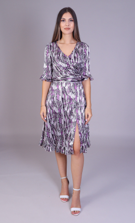 Rochii de Ocazie - Rochie ARINA cu volanase si imprimeu lila