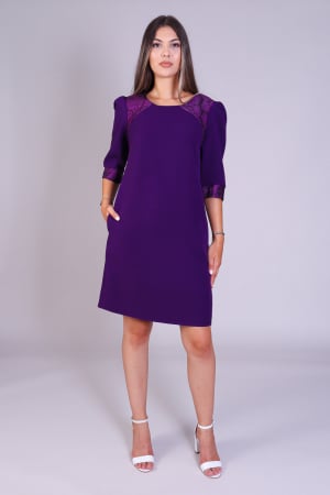 Rochii de Ocazie - Rochie NATY mov cu platci pe umeri engros