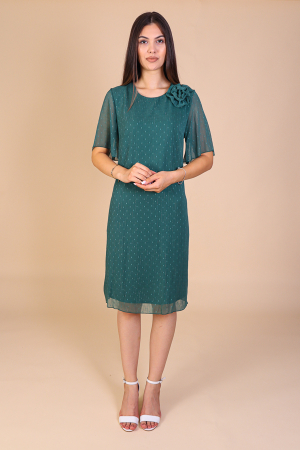 Rochie ELSA Verde din Voal cu Fir Lurex, Engros [1]