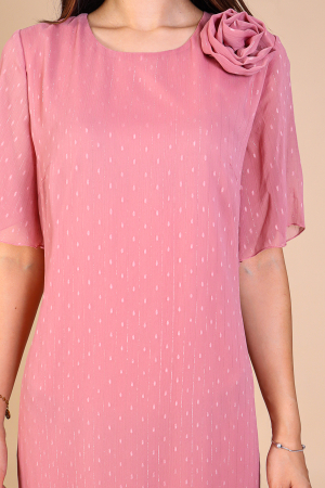 Rochie ELSA Roz din Voal cu Fir Lurex, Engros [3]