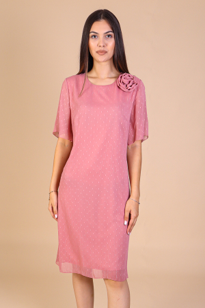 Rochie ELSA Roz din Voal cu Fir Lurex, Engros [1]