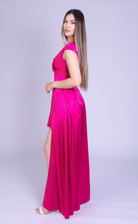 Rochie ENGROS Sabina lunga din tafta ciclam [3]