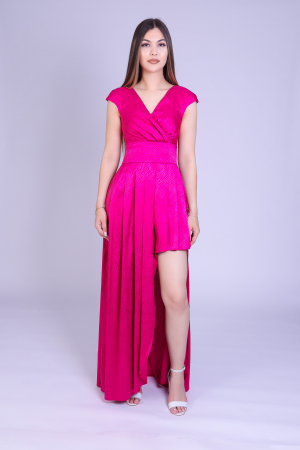 Rochie ENGROS Sabina lunga din tafta ciclam [1]