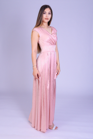 Rochie ENGROS Sabina lunga din tafta roz [2]