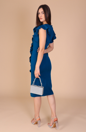 Rochie HELEN din Stofa cu Volanase, Engros [2]