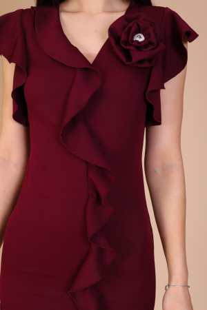 Rochie HELEN din Stofa cu Volanase, Engros [2]