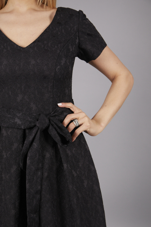 Rochie ANGRO Meda din brocard neagra [1]