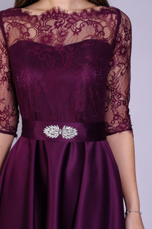 Rochie MIMI din dantela si tafta mov [3]