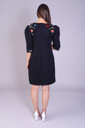 Rochie NATY neagra cu platci pe umeri engros [3]