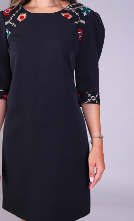 Rochie NATY neagra cu platci pe umeri engros [2]