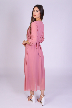 Rochie OLGA Midi, Roz, Engros [2]