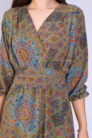 Rochie OLGA Midi cu Imprimeu Maro, Engros [2]