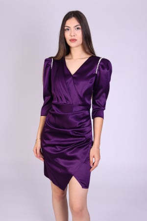 Rochii - Rochie PERLA de ocazie cu umeri bufanti