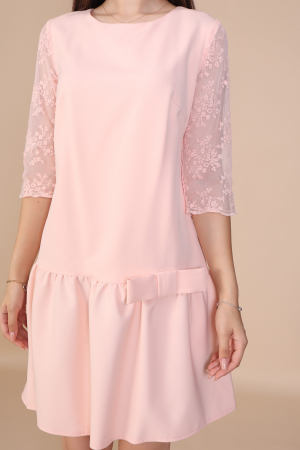 Rochie MAGDA, Somon cu Maneci din Dantela [3]