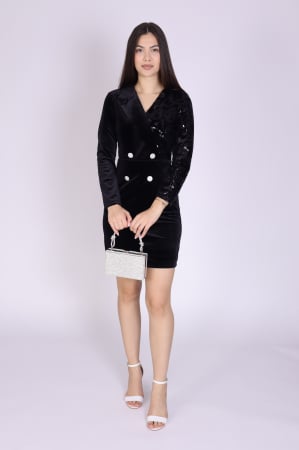 Rochii de Ocazie - Rochie sacou DASHA din catifea si paiete