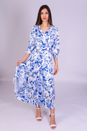 Rochii Midi - Rochie OLGA midi cu  imprimeu floral engros